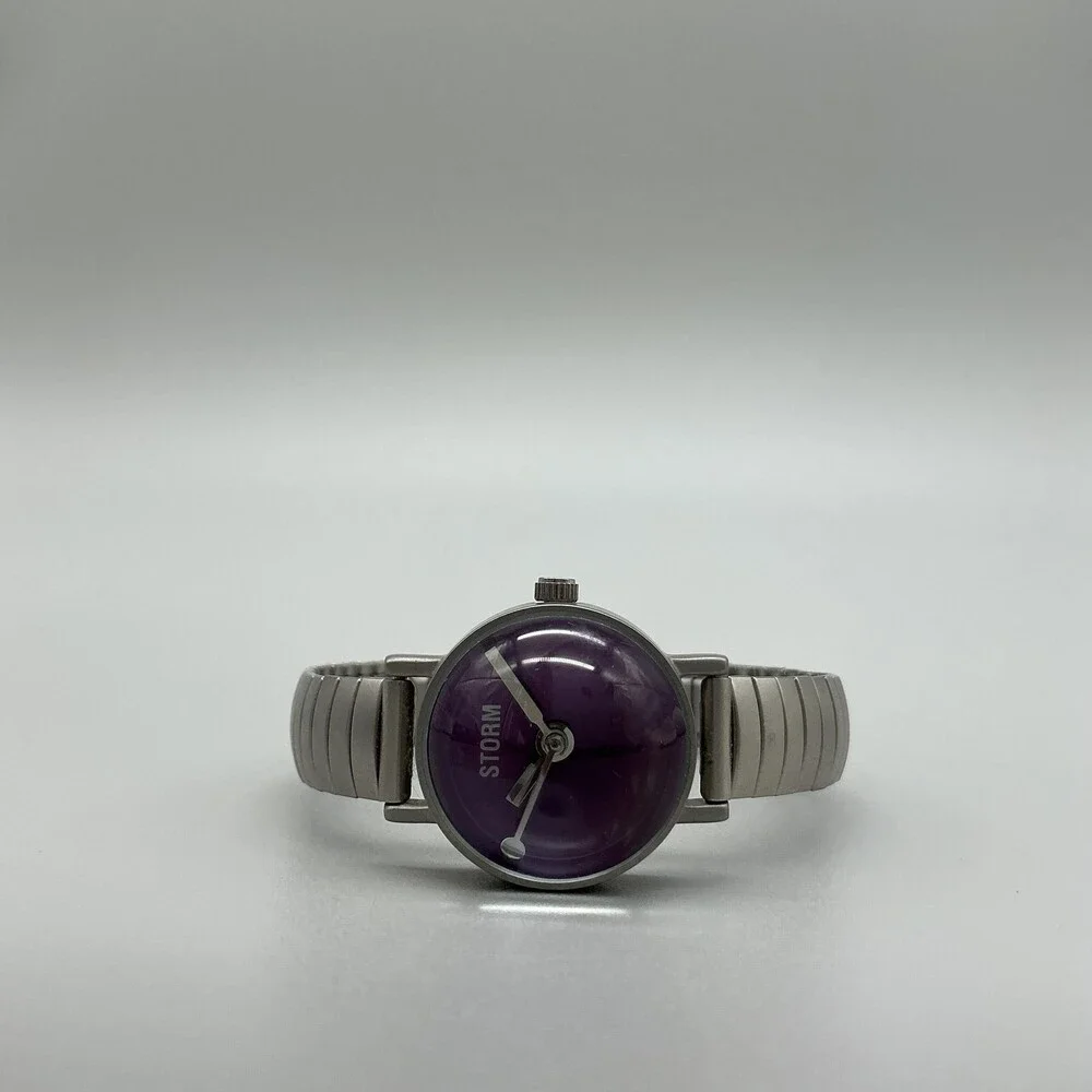 Storm Mini Bubble Womens Watch 22mm Purple Dial Expansion Bracelet New Battery